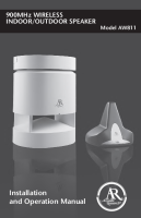 Acoustic Research AW-811 - Owners Manual 